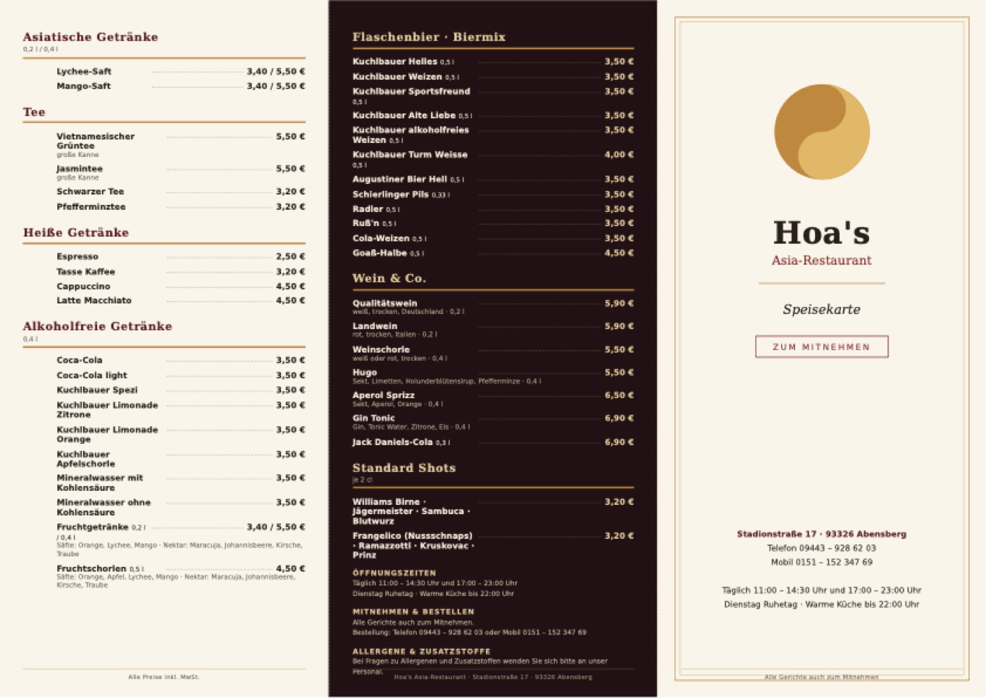 Achtseitiger Zickzack-To-Go-Flyer von Hoa’s